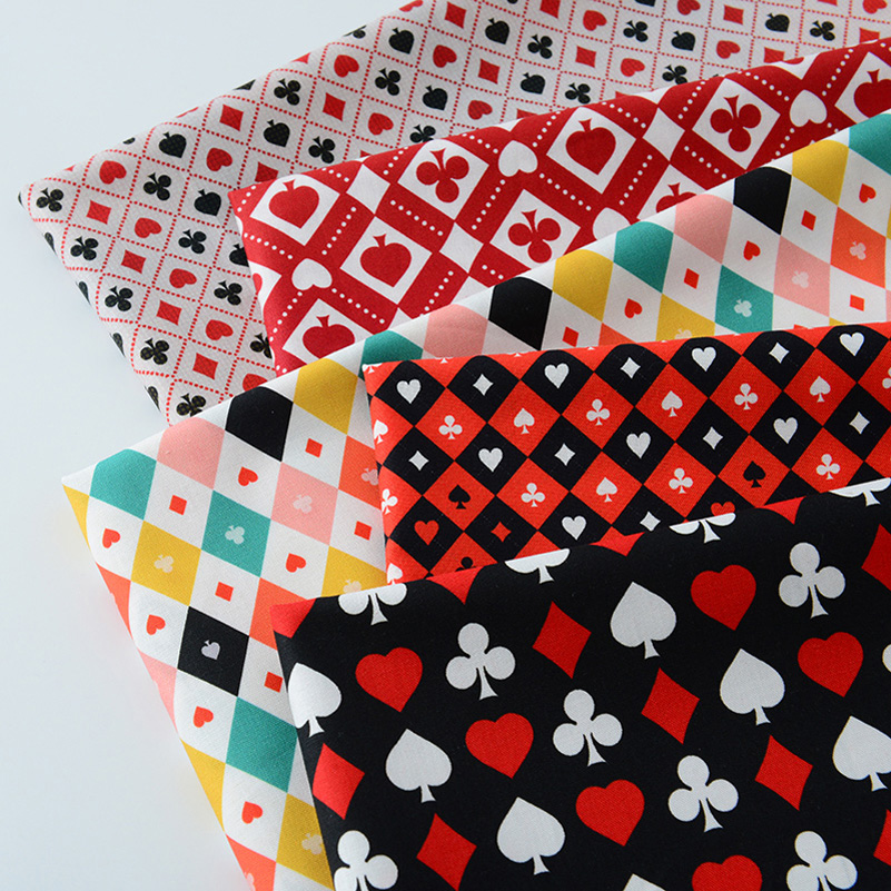 Sewing In Textile - Ins 포커 요소 코튼 디지털 인쇄