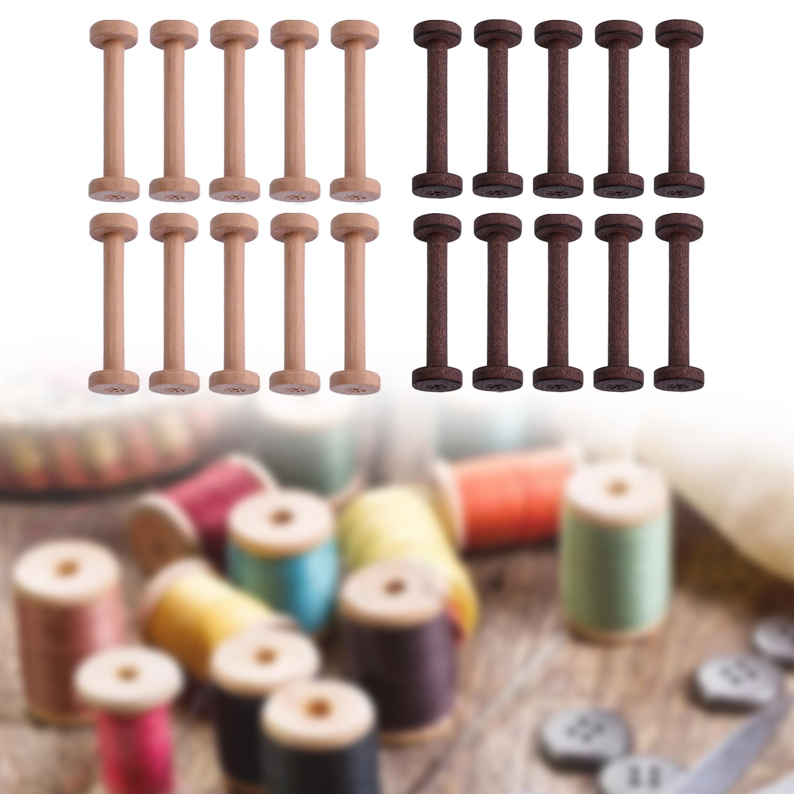 Thread Bobbins Empty - 나무 보빈 10개 세트, 매끄러운 마감의