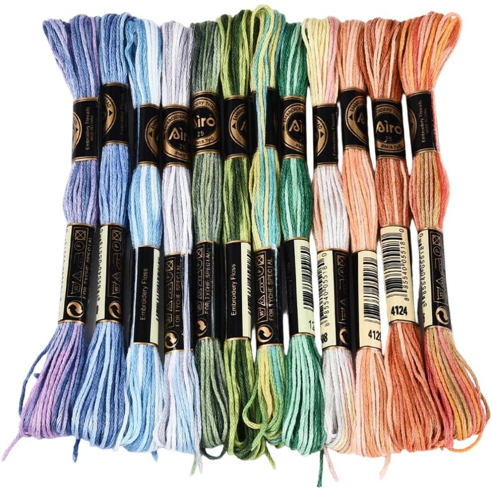 Embroidery Floss Thread - 12개의 실뭉치, 105야드 크로스 스티치 자수실,