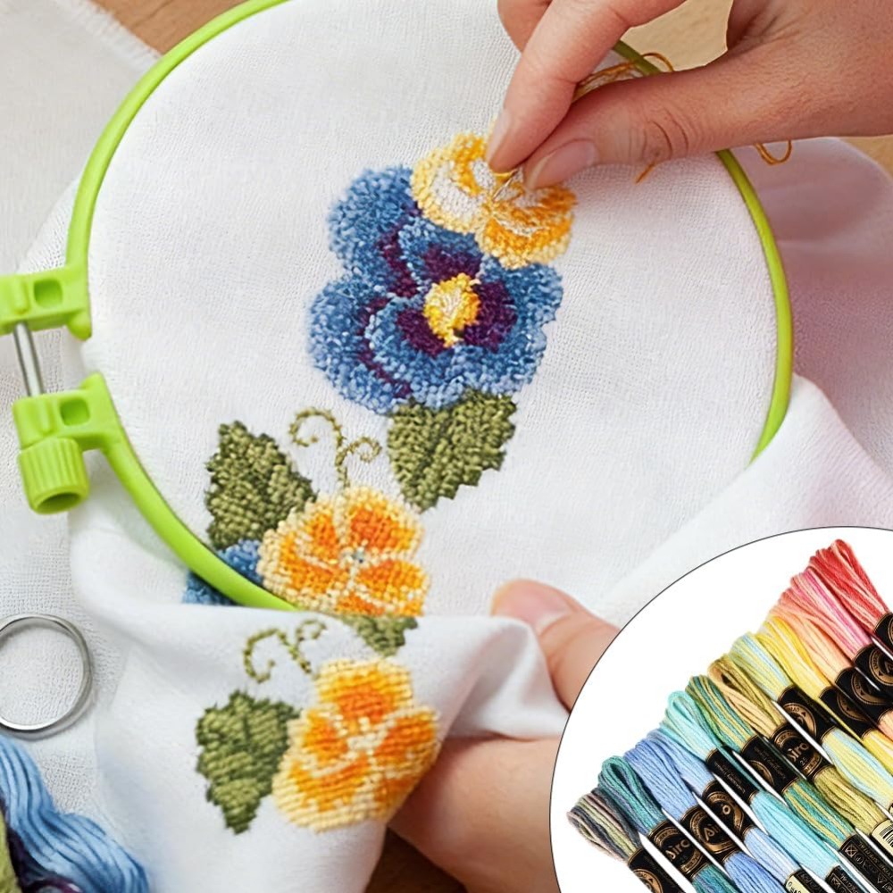 12개의 실뭉치, 105야드, 6합, 다양한 색상의 크 - Embroidery Floss Thread 리뷰 및 가격