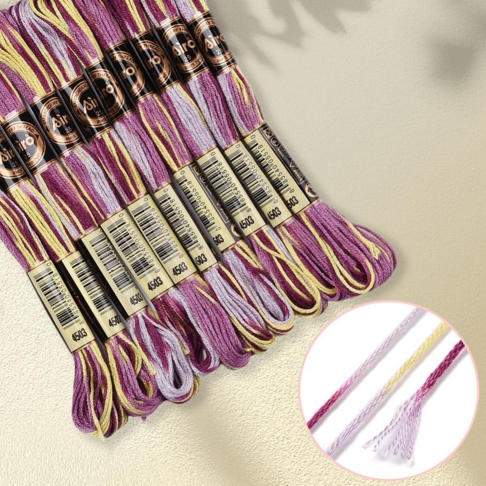 6 가닥 보라색 잡색 자수 치실 그라디언트 색상 크로스 - Embroidery Floss Thread 리뷰 및 가격