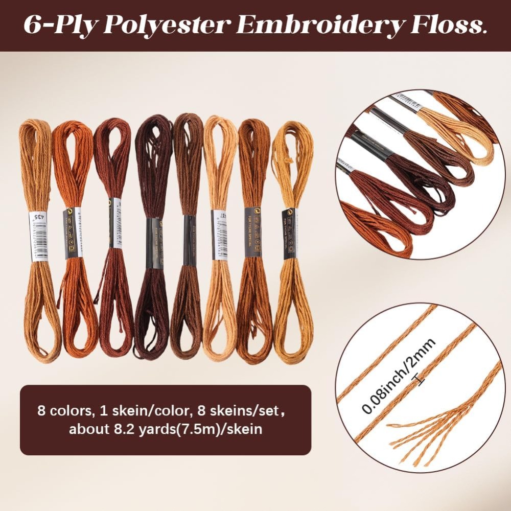 8가닥 6줄 갈색 자수실 폴리에스터 다양한 색상 그라데 - Embroidery Floss Thread 리뷰 및 가격