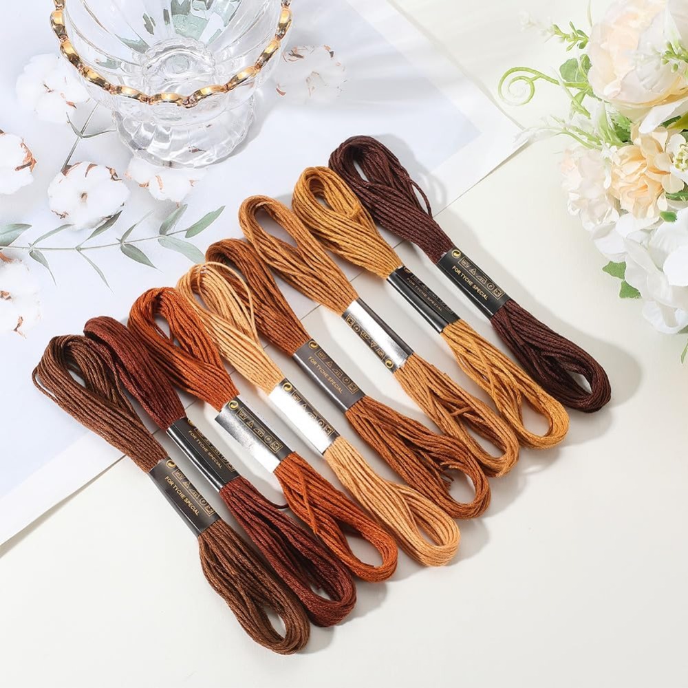 8가닥 6줄 갈색 자수실 폴리에스터 다양한 색상 그라데 - Embroidery Floss Thread 리뷰 및 가격