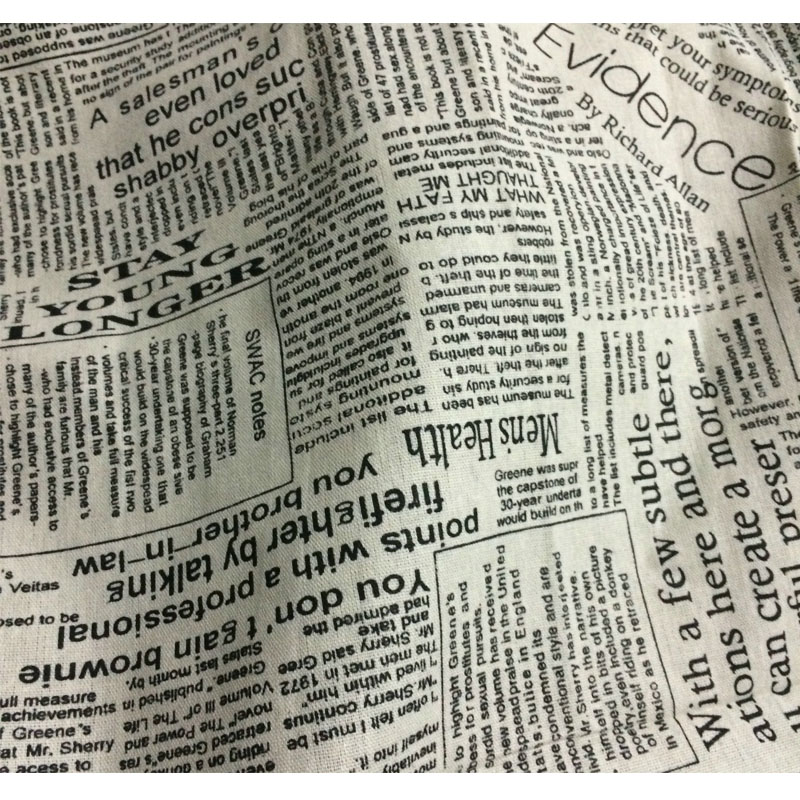 50x150cm 레트로 신문 편지 인쇄 코튼 린넨 패치 - Sewing Tweed Fabric 리뷰 및 가격