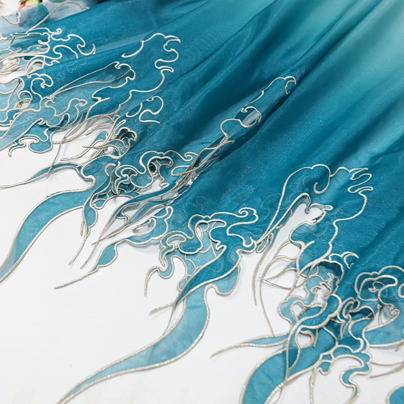 중국 스타일 자수 연잎 그라데이션 원단 DIY 한푸 드 - Sewing Cloth 리뷰 및 가격