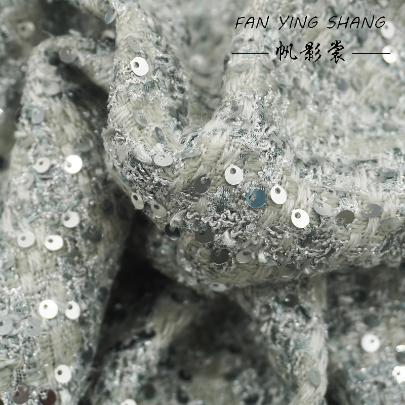 실버 그레이 글리터 스팽글 트위드 원단 코트용 여성용  - Sewing Tweed Fabric 리뷰 및 가격