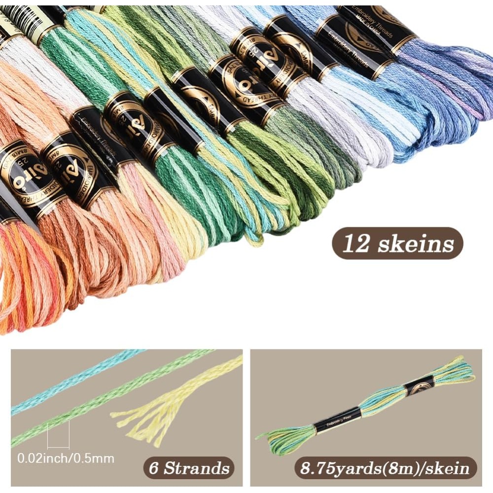 12개의 실뭉치, 105야드 크로스 스티치 자수실, 다 - Embroidery Floss Thread 리뷰 및 가격