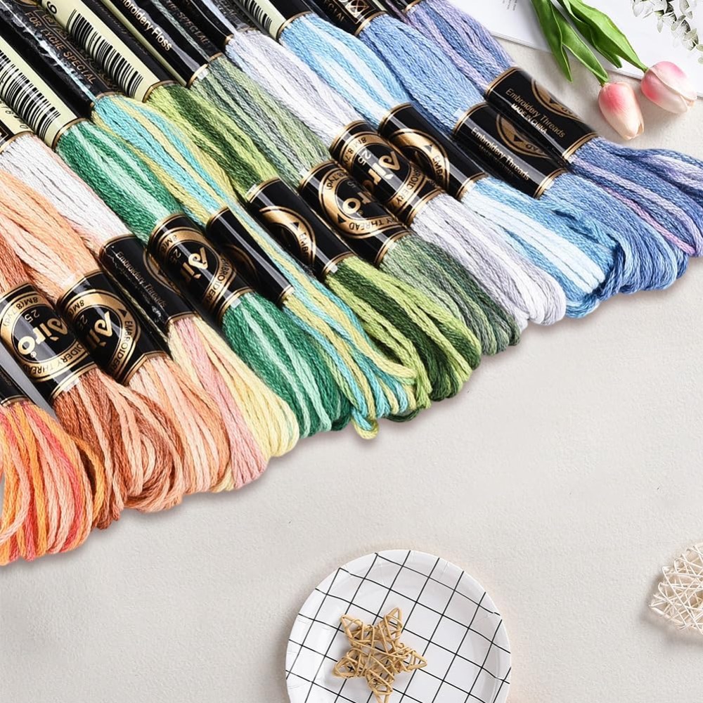 12개의 실뭉치, 105야드 크로스 스티치 자수실, 다 - Embroidery Floss Thread 리뷰 및 가격