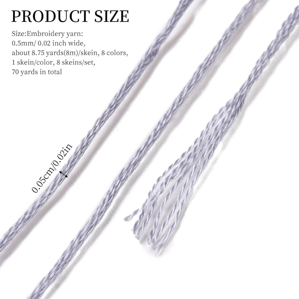 8 Skeins 70 야드 회색 우정 팔찌 문자열 자수 - Embroidery Floss Thread 리뷰 및 가격