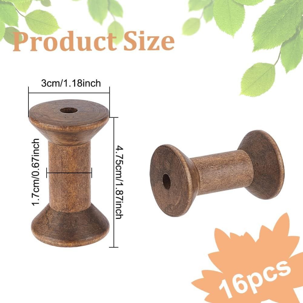 16개의 빈 실줄통 1.87인치/50mm 나무 실줄통  - Thread Bobbins Empty 리뷰 및 가격