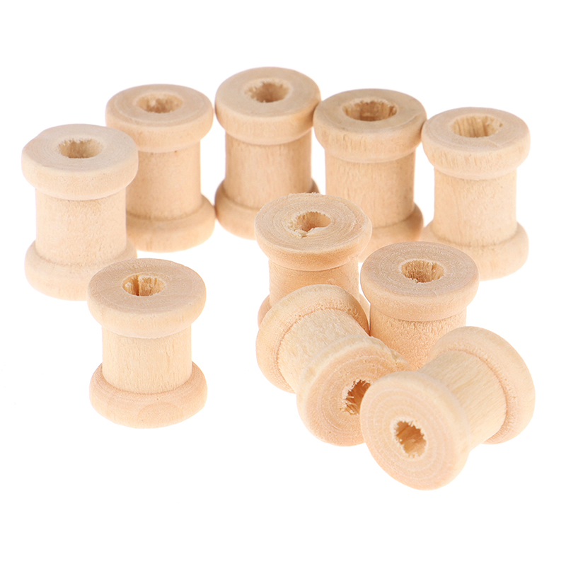 C 100개 나무 재질 빈 실통 나무 보빈 릴 정리함  - Thread Bobbins Empty 리뷰 및 가격