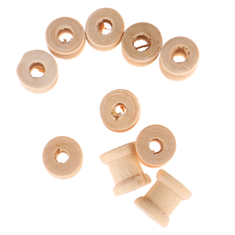 C 100개 나무 재질 빈 실통 나무 보빈 릴 정리함  - Thread Bobbins Empty 리뷰 및 가격
