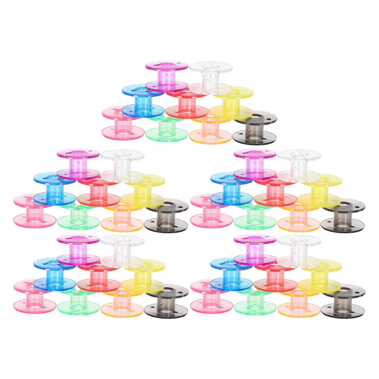 50개 재봉틀 보빈 플라스틱 컬러 빈 실 스풀 보관 케 - Thread Bobbins Empty 리뷰 및 가격