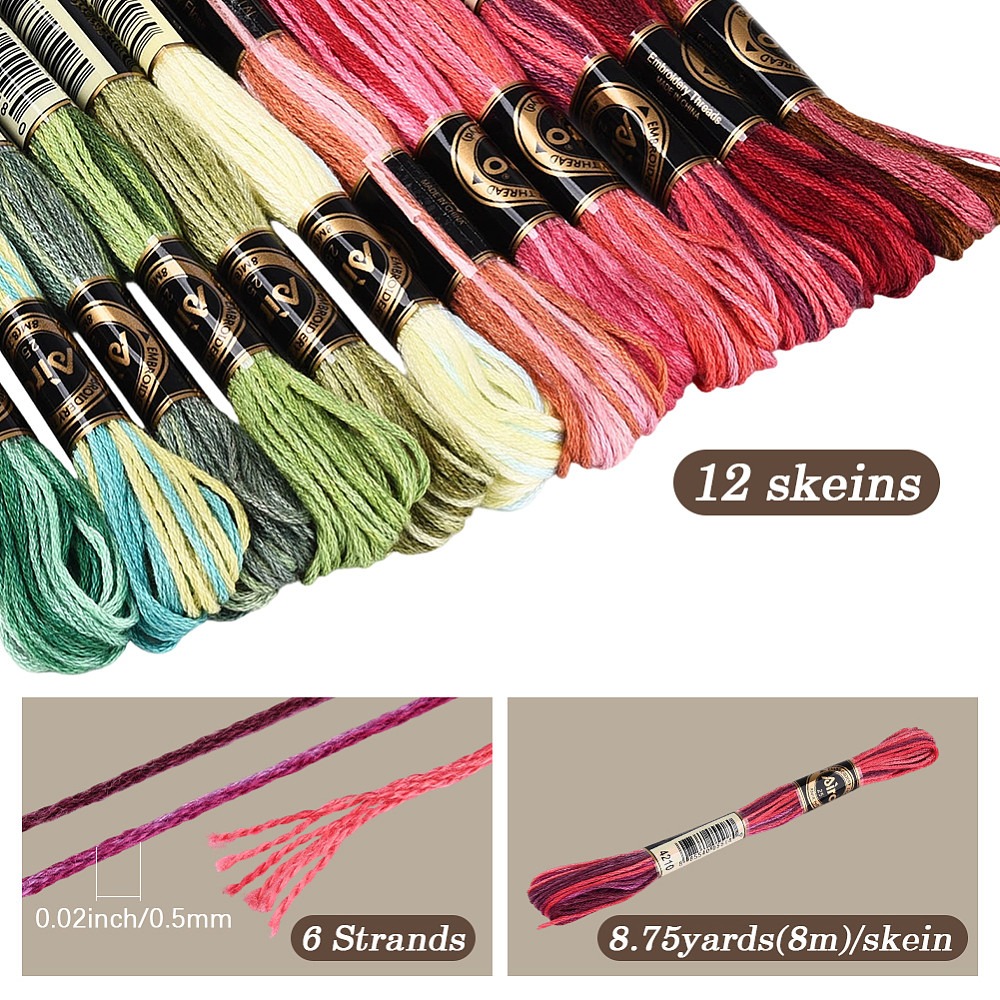 105야드 스티치 자수실 6합 다양한 색상의 우정실 폴 - Embroidery Floss Thread 리뷰 및 가격