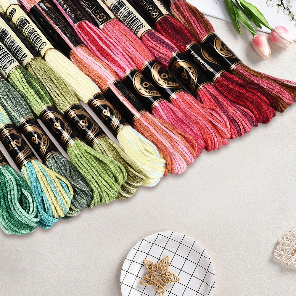 105야드 스티치 자수실 6합 다양한 색상의 우정실 폴 - Embroidery Floss Thread 리뷰 및 가격