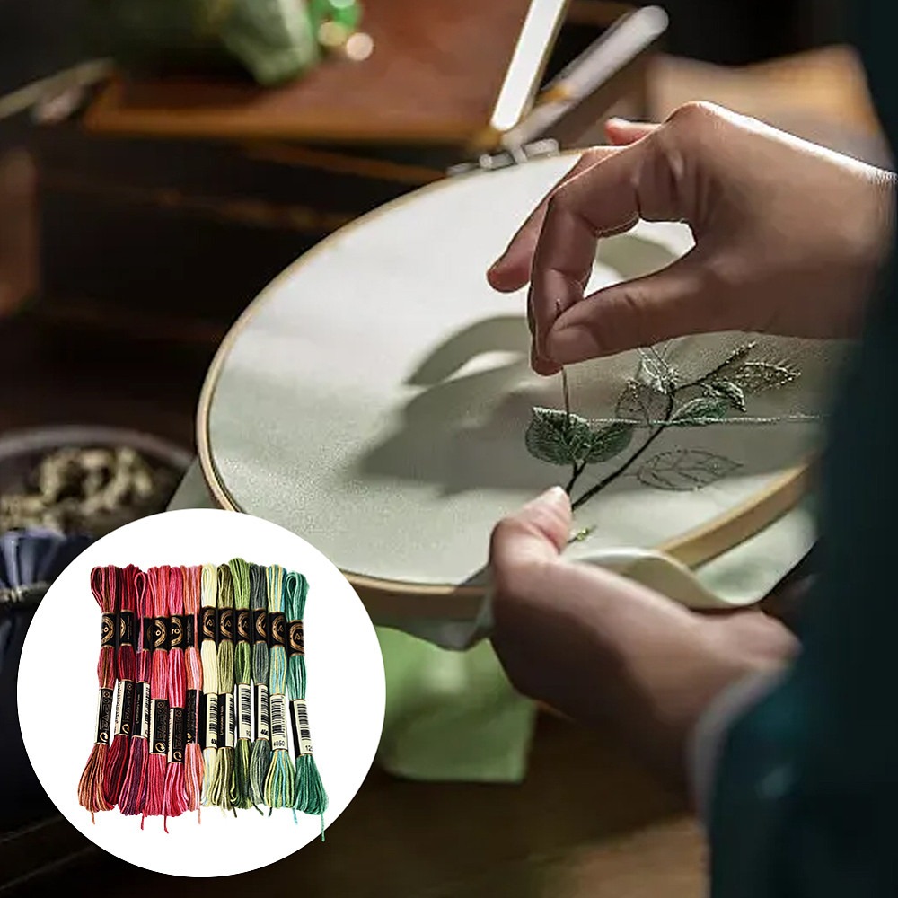 105야드 스티치 자수실 6합 다양한 색상의 우정실 폴 - Embroidery Floss Thread 리뷰 및 가격